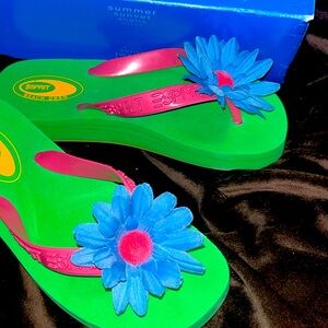 ESPRIT Beach Gear Vintage Girl’s sz 3 Flip Flops Y2K
